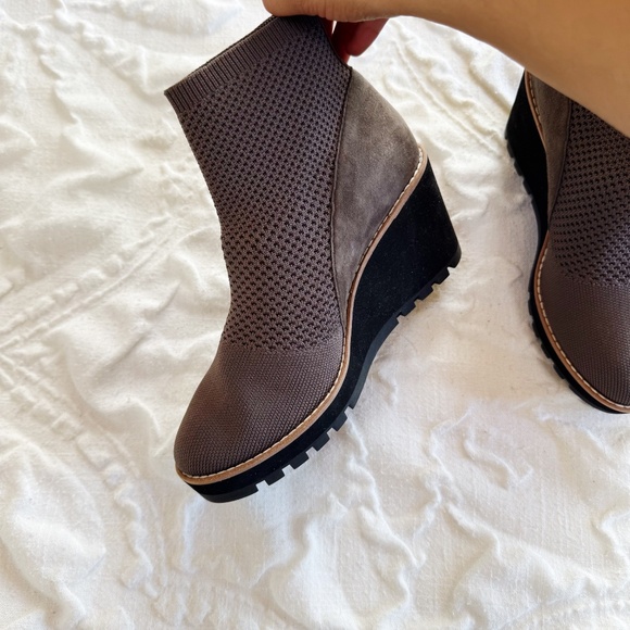 Eileen Fisher Quill Platform Wedge Bootie Size 6.5 New - Picture 7 of 9